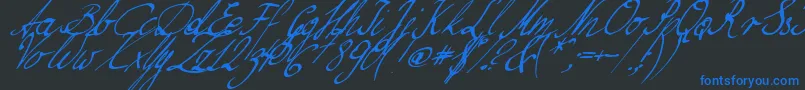 NilliesLoveletters Font – Blue Fonts on Black Background