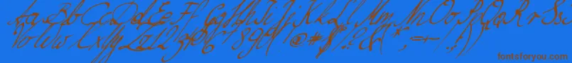 NilliesLoveletters Font – Brown Fonts on Blue Background