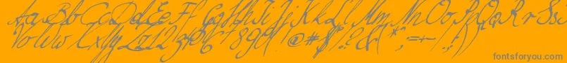 NilliesLoveletters-Schriftart – Graue Schriften auf orangefarbenem Hintergrund