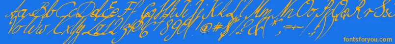 NilliesLoveletters Font – Orange Fonts on Blue Background