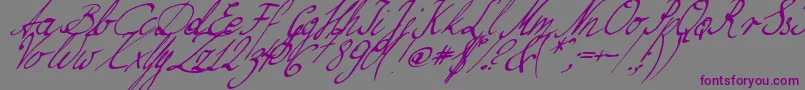 NilliesLoveletters Font – Purple Fonts on Gray Background
