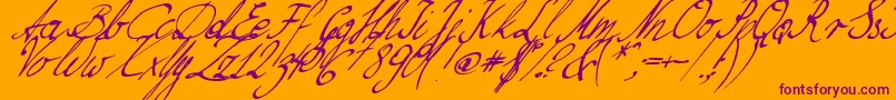 NilliesLoveletters Font – Purple Fonts on Orange Background