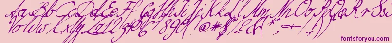 NilliesLoveletters Font – Purple Fonts on Pink Background