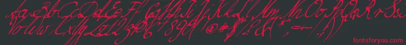 NilliesLoveletters Font – Red Fonts on Black Background