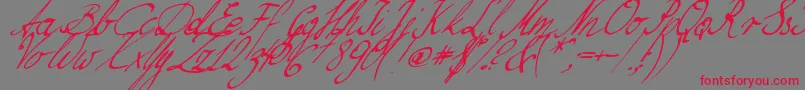 NilliesLoveletters Font – Red Fonts on Gray Background