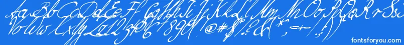 NilliesLoveletters Font – White Fonts on Blue Background