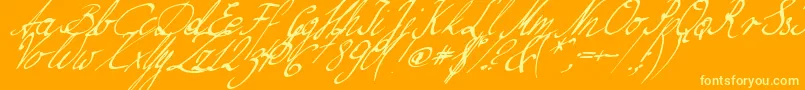 NilliesLoveletters Font – Yellow Fonts on Orange Background