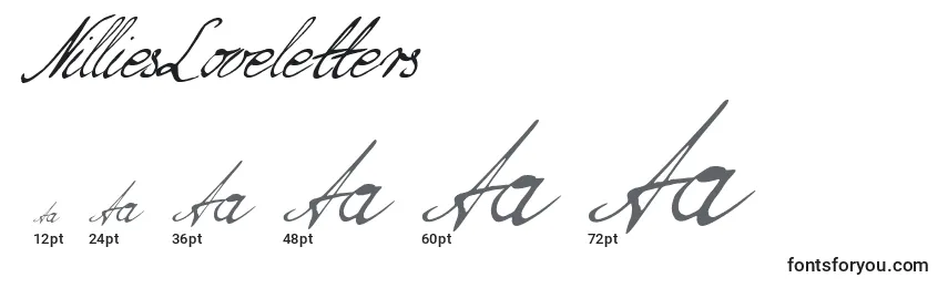 NilliesLoveletters Font Sizes
