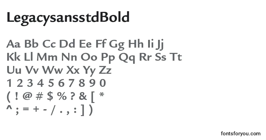 Шрифт LegacysansstdBold – алфавит, цифры, специальные символы