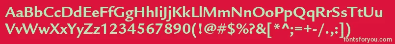 LegacysansstdBold Font – Green Fonts on Red Background