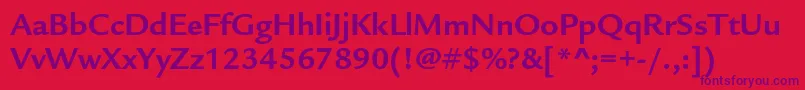 LegacysansstdBold Font – Purple Fonts on Red Background