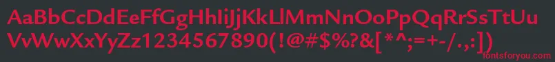 フォントLegacysansstdBold – 黒い背景に赤い文字