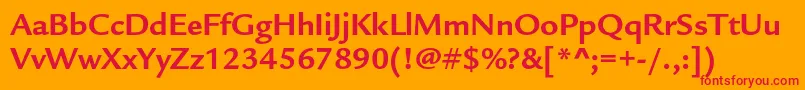 LegacysansstdBold Font – Red Fonts on Orange Background
