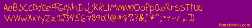 Lehn128 Font – Orange Fonts on Purple Background