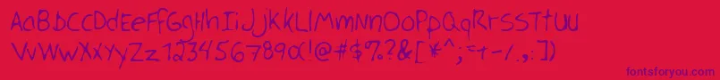 Lehn128 Font – Purple Fonts on Red Background