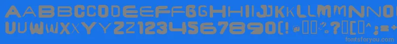 Brunstcaps Font – Gray Fonts on Blue Background