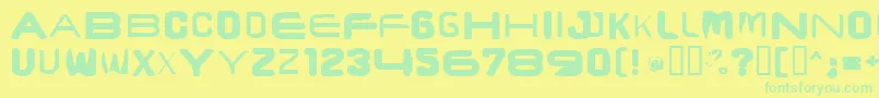 Brunstcaps-fontti – vihreät fontit keltaisella taustalla