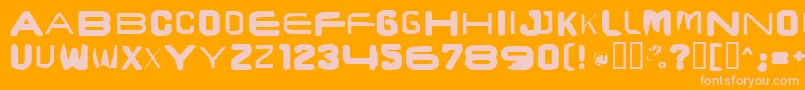 Brunstcaps Font – Pink Fonts on Orange Background