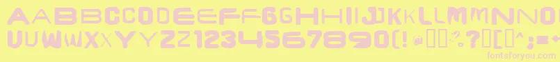 Brunstcaps Font – Pink Fonts on Yellow Background
