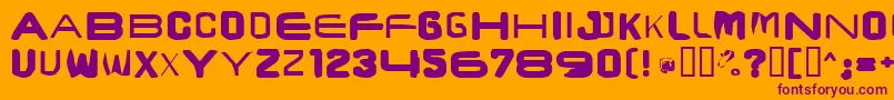 Brunstcaps Font – Purple Fonts on Orange Background