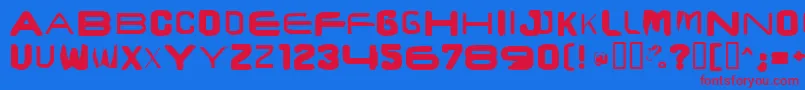 Brunstcaps Font – Red Fonts on Blue Background
