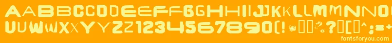Brunstcaps Font – Yellow Fonts on Orange Background