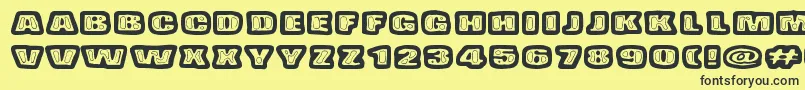 BadPizzaWthPepperoni Font – Black Fonts on Yellow Background