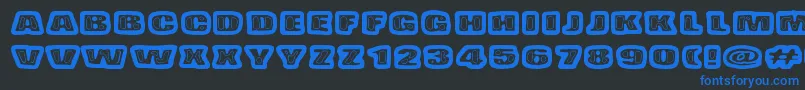 BadPizzaWthPepperoni Font – Blue Fonts on Black Background