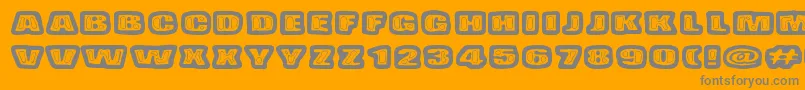 BadPizzaWthPepperoni Font – Gray Fonts on Orange Background