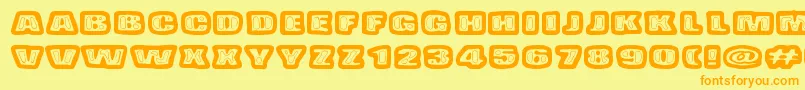 BadPizzaWthPepperoni Font – Orange Fonts on Yellow Background