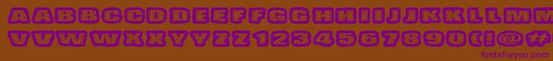 BadPizzaWthPepperoni Font – Purple Fonts on Brown Background