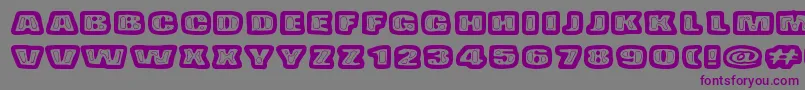 BadPizzaWthPepperoni Font – Purple Fonts on Gray Background