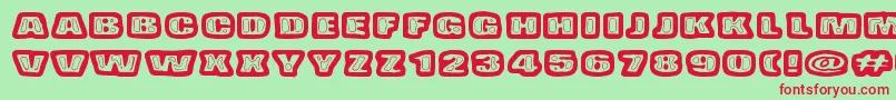 BadPizzaWthPepperoni Font – Red Fonts on Green Background