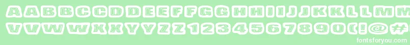 BadPizzaWthPepperoni Font – White Fonts on Green Background