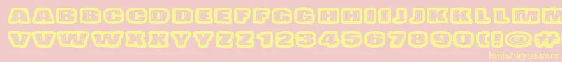 BadPizzaWthPepperoni Font – Yellow Fonts on Pink Background