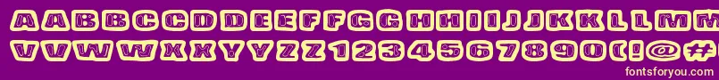 BadPizzaWthPepperoni Font – Yellow Fonts on Purple Background