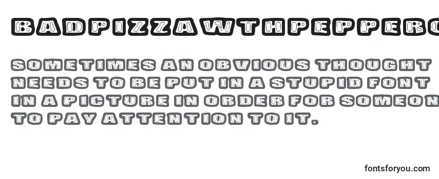 Przegląd czcionki BadPizzaWthPepperoni