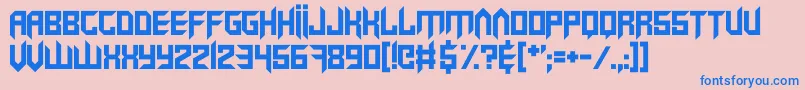 フォントVirtualRave – ピンクの背景に青い文字