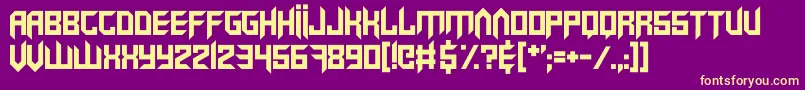 VirtualRave Font – Yellow Fonts on Purple Background