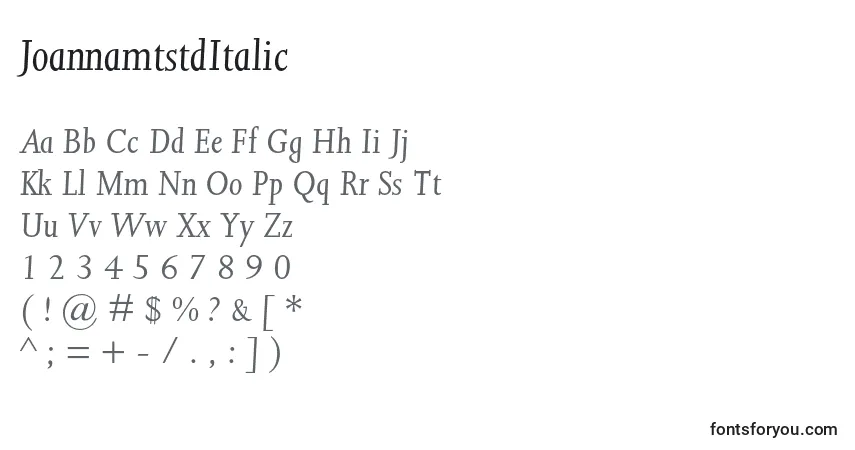 JoannamtstdItalic-fontti – aakkoset, numerot, erikoismerkit