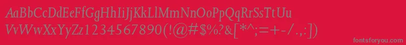 JoannamtstdItalic Font – Gray Fonts on Red Background