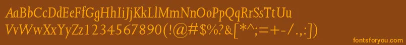 JoannamtstdItalic Font – Orange Fonts on Brown Background
