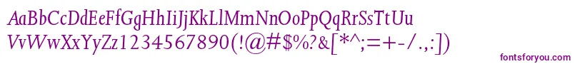 JoannamtstdItalic Font – Purple Fonts on White Background