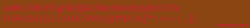 JoannamtstdItalic Font – Red Fonts on Brown Background