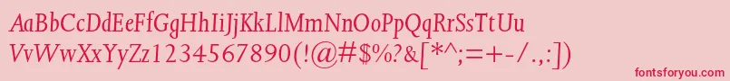 JoannamtstdItalic Font – Red Fonts on Pink Background