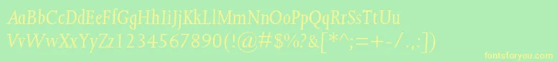 JoannamtstdItalic Font – Yellow Fonts on Green Background