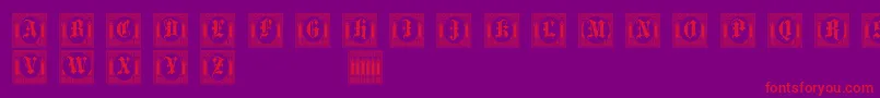 PortculliardInitials Font – Red Fonts on Purple Background