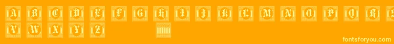 PortculliardInitials Font – Yellow Fonts on Orange Background