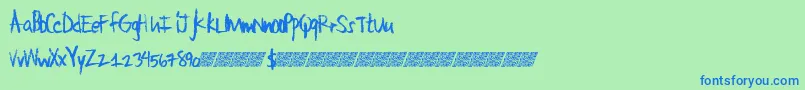 Largecrayon Font – Blue Fonts on Green Background