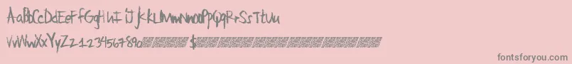 Largecrayon-Schriftart – Graue Schriften auf rosa Hintergrund